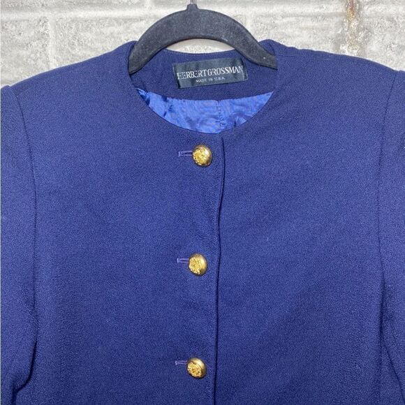 ⭐️Herbert Grossman Navy blue Jacket Women's Size Large - Picture 3 of 7